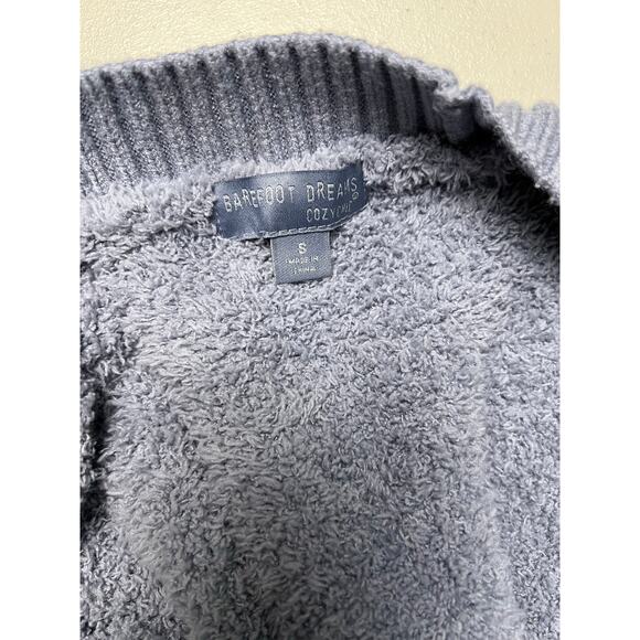 QVC Barefoot Dreams CozyChic Ribbed Knit Trim Cardigan NWOT BLUE BELL SIZE S - Picture 6 of 7